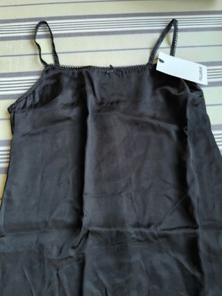 Vestido lencero negro Pull and Bear