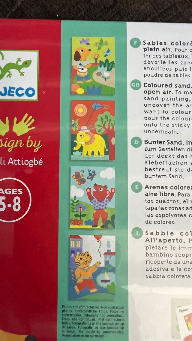 Kit para pintar al número con arenas coloreadas