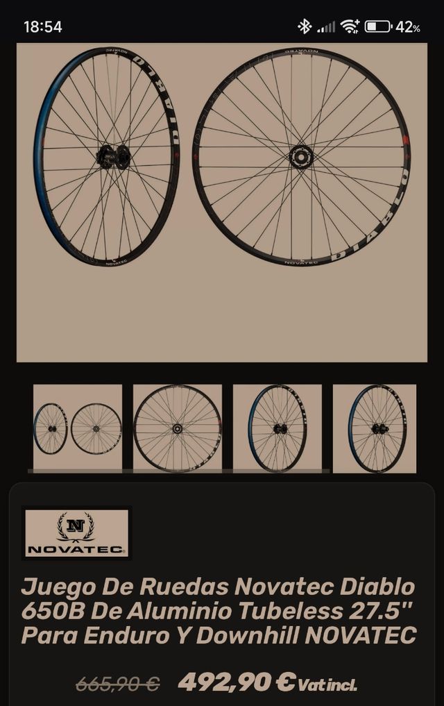 Ruedas 27'5 NOVATEC DIABLO. 11 velocidades (HG)