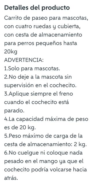 Precioso carrito mascota 
