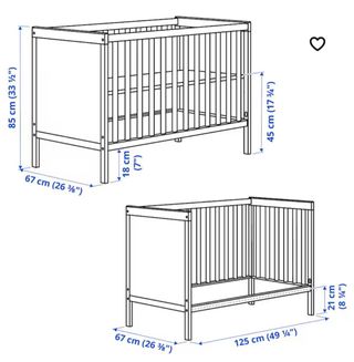 Cuna blanca ikea  bebe con colchon 