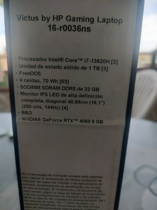 Hp Gaming Victus 16 RTX4060 1TB 32GB i7 WINDOWS 11