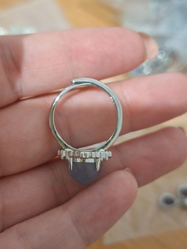 Anello in acciaio con Acquamarina natu