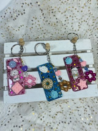 3 portachiavi in resina sweet kawaii