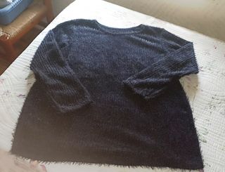 Jersey negro fino de lana XXL mujer