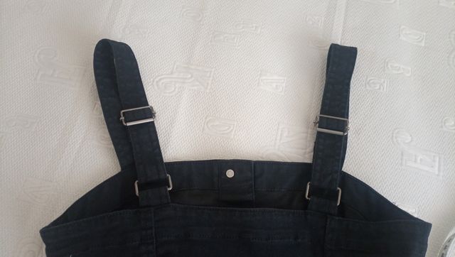 Abito in denim nero con spalline