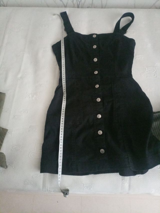 Abito in denim nero con spalline