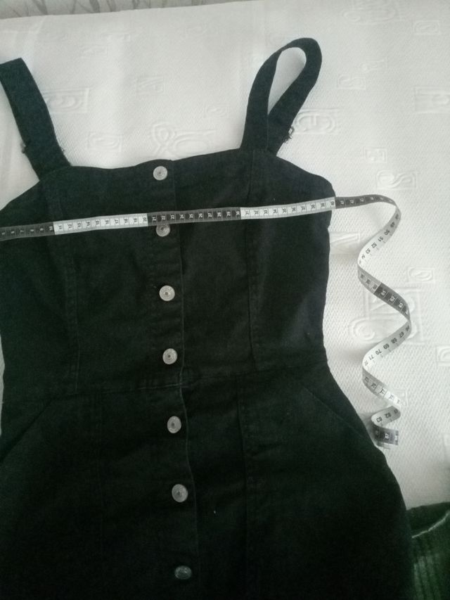 Abito in denim nero con spalline