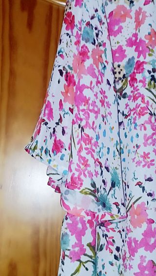 Camiseta azul con estampado mujer
