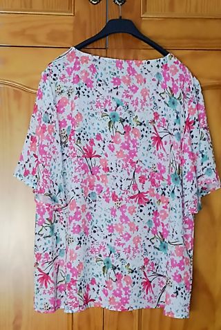Camiseta azul con estampado mujer