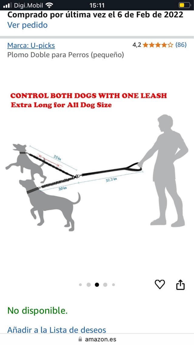 Correa doble perro pequeño