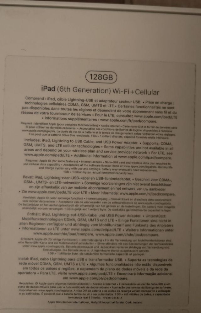 Ipad gris espacial sexta generación 128 GB Wifi+3G