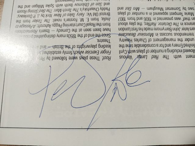 AUTOGRAFOS PETER O'TOOLE, GLENDA JACKSON