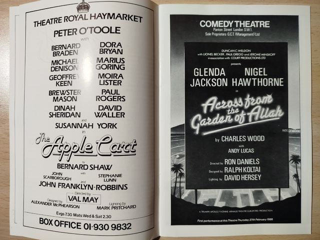 AUTOGRAFOS PETER O'TOOLE, GLENDA JACKSON