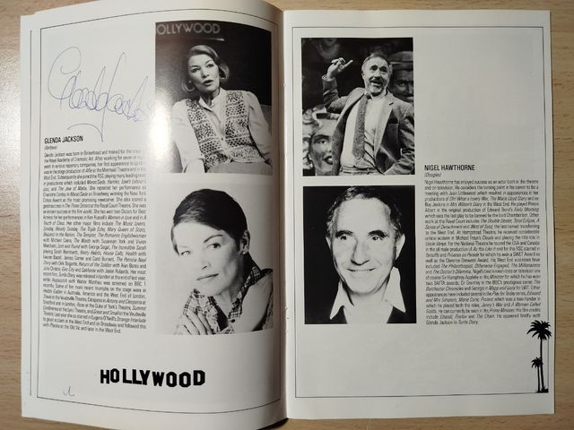AUTOGRAFOS PETER O'TOOLE, GLENDA JACKSON