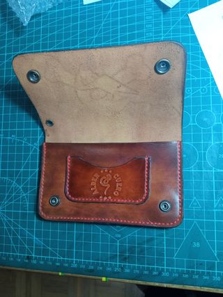 Cartera biker de cuero"Pájaro Loco"