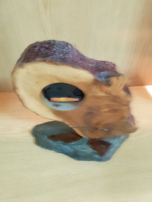 Reloj artesanal madera y pizarra