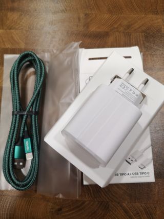 Cargador y cable, USB tipo A, tipo C