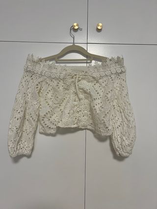 Blusa boho romántica color blanco