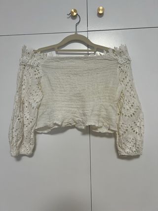 Blusa boho romántica color blanco