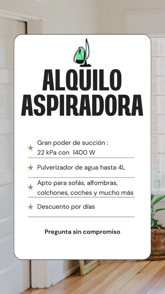 Alquiler aspiradora ,promoción mayo