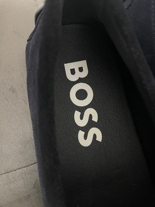 Hugo Boss scarpe uomo pelle scamosciata blu tg 45 