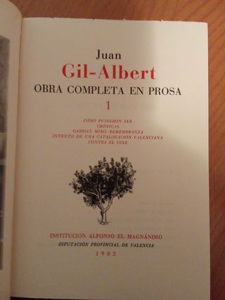 Obra completa prosa Juan Gil Albert