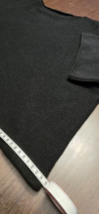 Jersey negro punto de viscosa manga codo