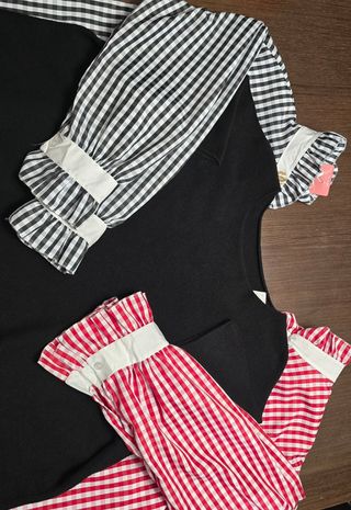 Jersey negro punto de viscosa manga codo