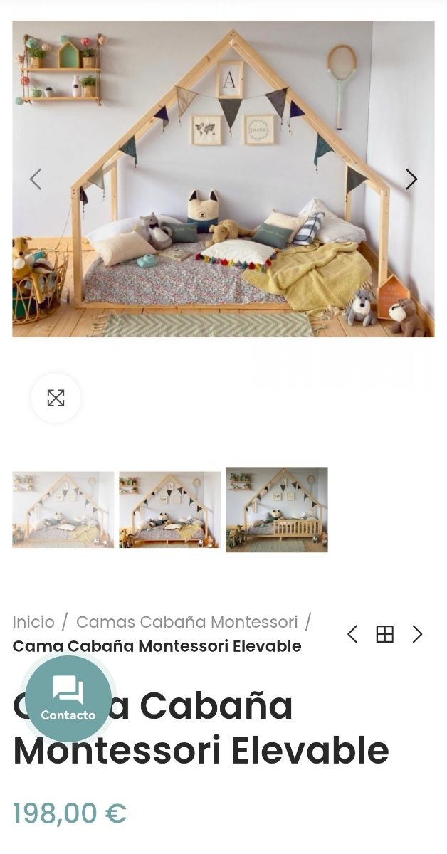 Cama Casita Cabaña Montessori