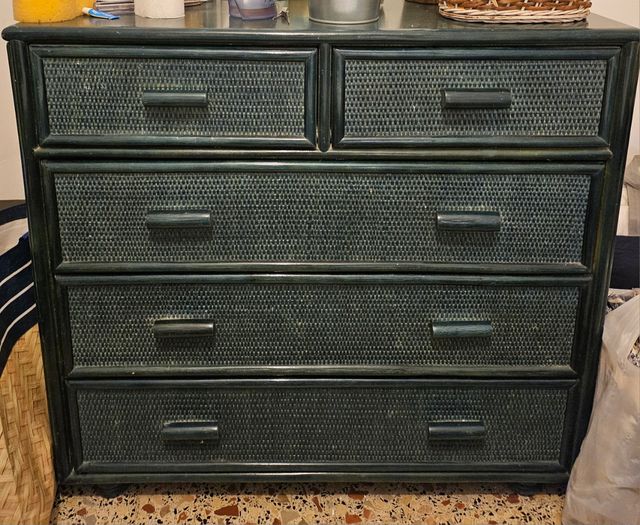 Dormitorio mimbre precioso. 