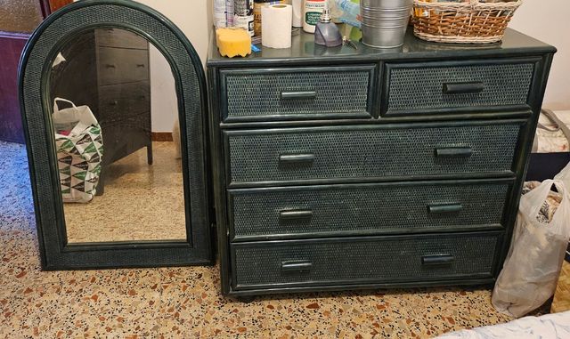 Dormitorio mimbre precioso. 