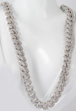 Cadena oro blanco 18k 750 con circonitas