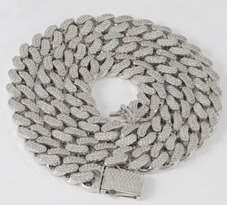 Cadena oro blanco 18k 750 con circonitas