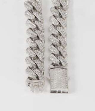 Cadena oro blanco 18k 750 con circonitas