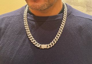 Cadena oro blanco 18k 750 con circonitas