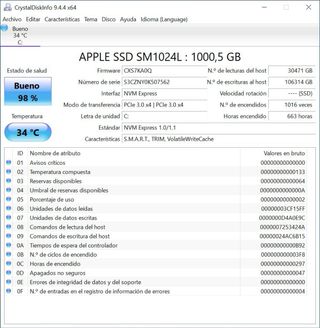 SSD original Apple Samsung NVMe 1TB para Mac