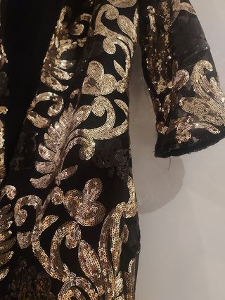 Vestido fiesta negro y dorado talla 38