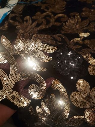 Vestido fiesta negro y dorado talla 38