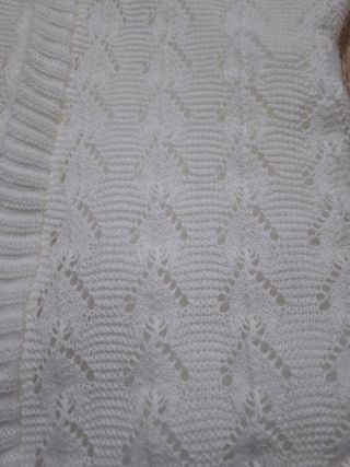 Saco de lana para bebé.Color blanco