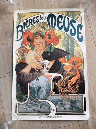Poster liberty ‘Bieres de La Meuse’ di Mucha