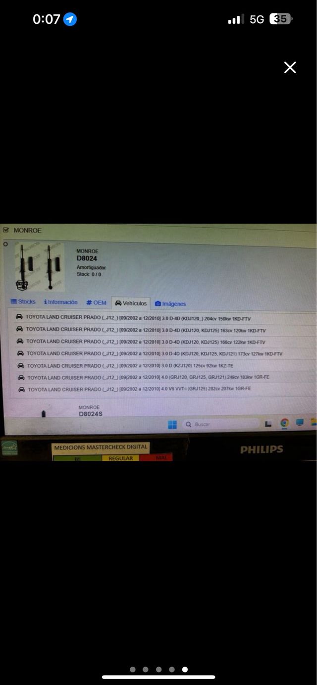 Amortiguadores monroe delanteros toyota land j12