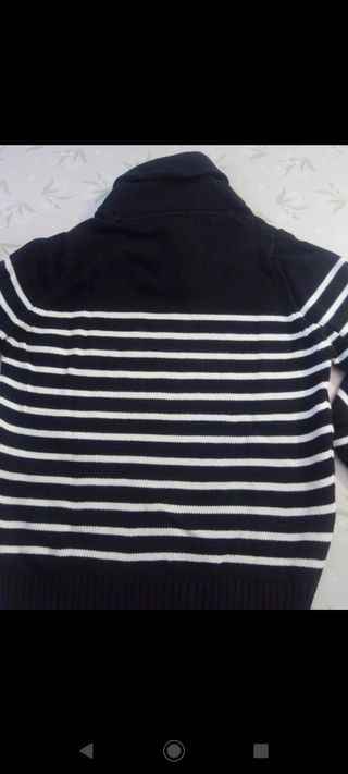 Jersey blanco negro, rayas, ZARA MAN, M