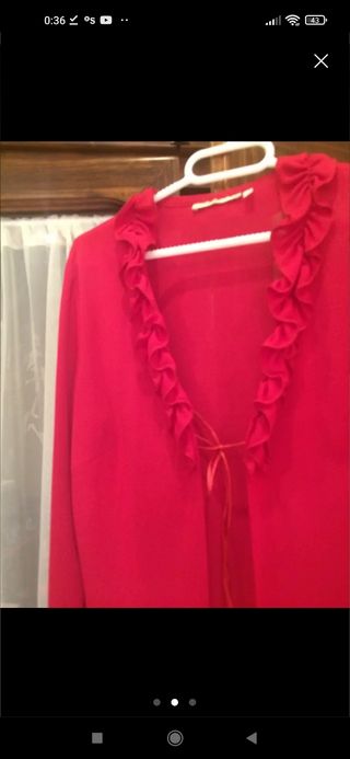 Blazer cárdigan roja punto 