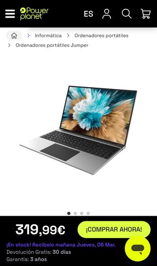 Portátil Jumber S5 Max 128GB 16 inch FHD nuevo 