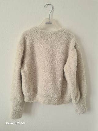 Maglione peloso beige bambina 10 anni