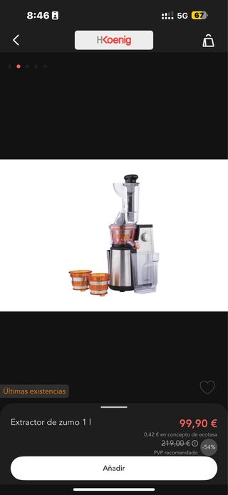 Prensa en frio extractor zumo licuadora