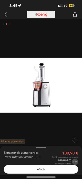 Prensa en frio extractor zumo licuadora