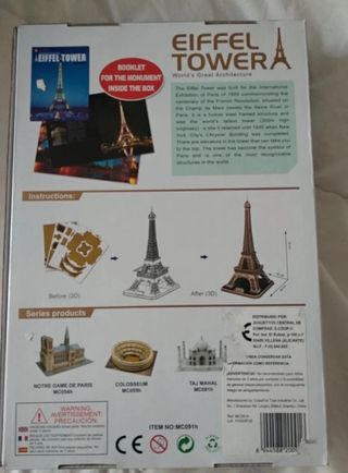 Puzzle 3D Torre Eiffel