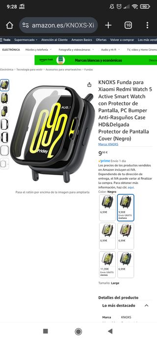 Pack correa+protector xiaomi redmi 5 active negro